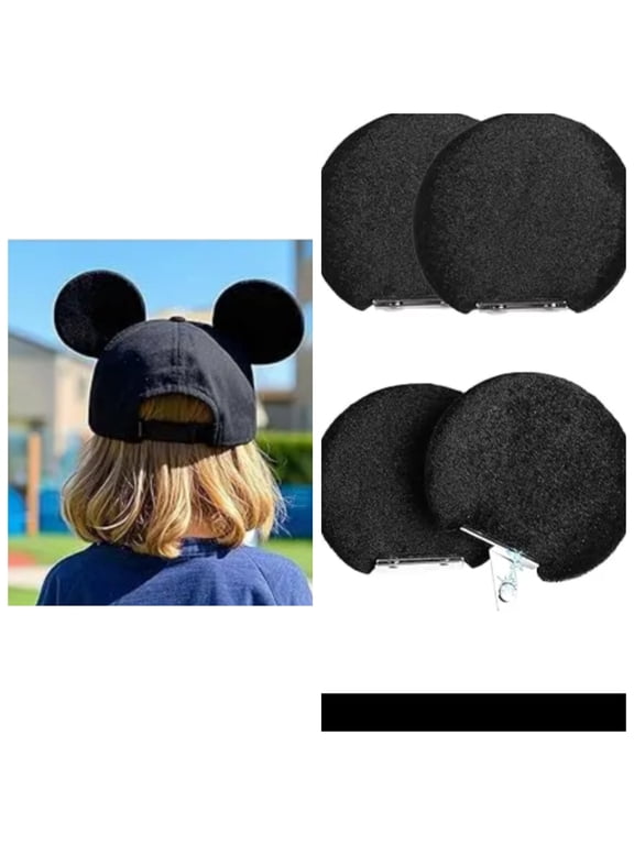 Magnetic Mouse Ears for Hats, Removable Magnet Minnie Ear for Cap, Interchangeable Mickey Ears for Baseball Hat, Trucker, Snap Back, Bucket