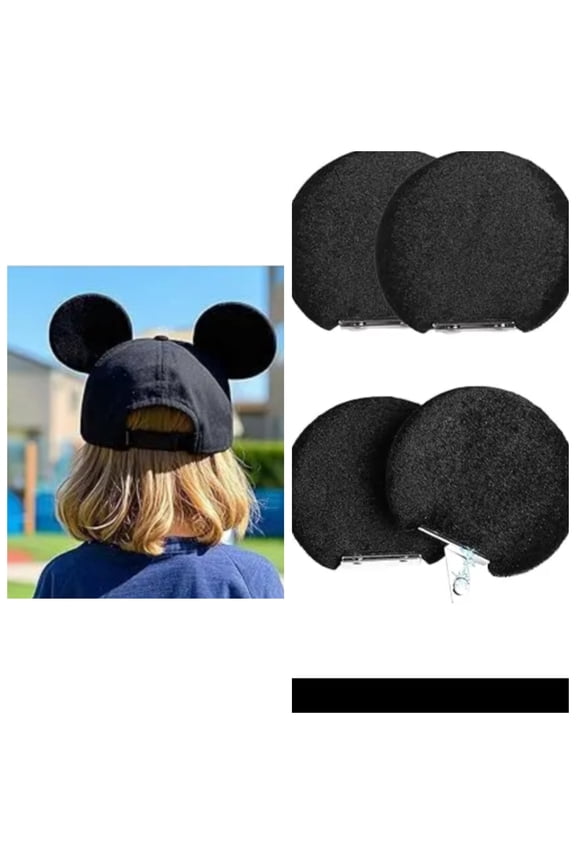 Magnetic Mouse Ears for Hats, Removable Magnet Minnie Ear for Cap, Interchangeable Mickey Ears for Baseball Hat, Trucker, Snap Back, Bucket