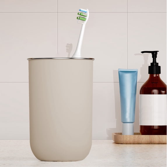 Magnetic Mouthwash Cup Stainless Steel Toothbrush Tumbler With Inverted Design and Magnetic Base Wall Mounted Bathroom Rinse Cup Large Capacity Wash Cup