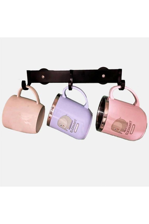 Magnetic Mug Rack Coffee Cup Holder Display Hanging Cups Drying Hook,3 Adjustable Hook Rail, Space Saver Organizer for Refrigerator,for Coffee Mugs, Tea Cups,Towel,Bag,Glove,etc