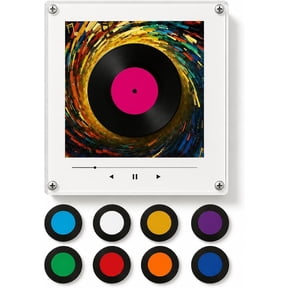 Magnetic Music Box - Magnetic Vinyl Music Box with LED Light, 9 Pcs Customizable Player for Fridge, Home Office, Unique Birthday Gift