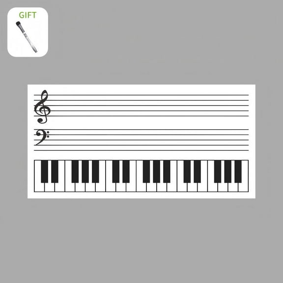 Magnetic Music Staff Learning Sticker 2-piece Set,- Removable & Wall-Safe.
