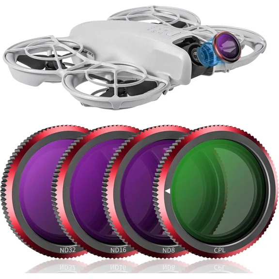 Magnetic ND/CPL Filters Set for DJI Neo, 4-Pack Ultra Slim Aluminum (ND8/ND16/ND32/CPL) - Quick Switch Neutral Density Lens Kit for Drone