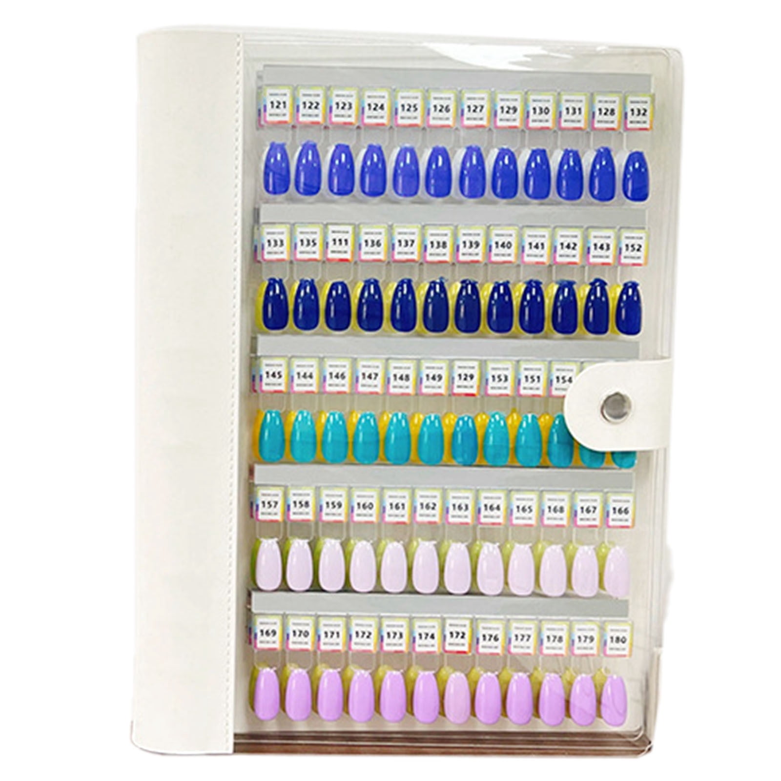 Nail Swatches Book - 120/180/240 Blank Nail Color Display Organizer with Transparent Nails & Separable Tips for Nail Salon, Manicurists & DIY Nail Art