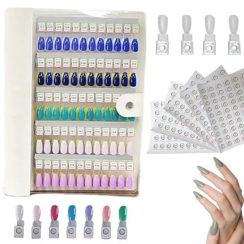 Magnetic Nail Swatches Book, 120/180/240 Nail Color Display Book, Magnet Blank Nail Organizer Storage, with Transparent Nails, Nail Art Salon Design Display Booklet for Manicurist (white,240Pc)