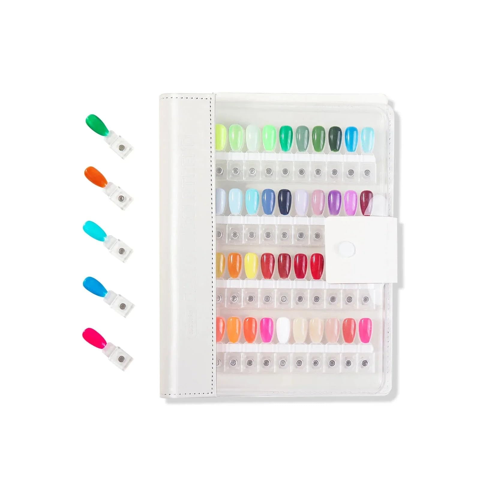 Magnetic Nail Swatches Book, 2025 New DIY Separable Magnetic Tips Nail Color Swatchs Easy Preview & Storage (Apricot, 180 colors)
