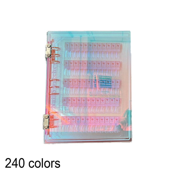 Magnetic Nail Swatches Book - Professional Nail Art Display Booklet for Manicurists, No Glue Needed with Detachable Tips & Self-Adhesive Labels, 120/180/240pcs