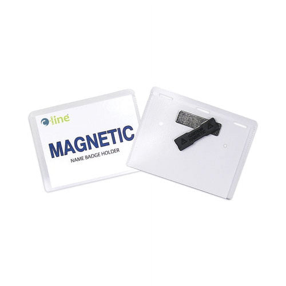 "Magnetic Name Badge Holder Kit, Horizontal, 4w X 3h, Clear, 20/box | Bundle of 2 Boxes"