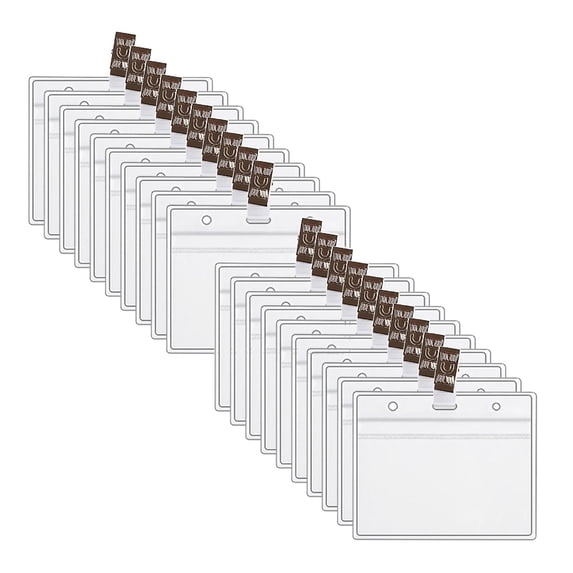 Magnetic Name Badge Holders, Waterproof Clear Reusable Horizontal ID Card Tags, For Office School, 4"×3",20PCS