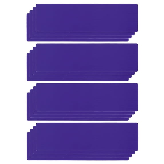 Magnetic Name Tag 8.27x2.3 Inch, Dry Erase Magnet Labels Waterproof Reusable Strips, 16 Pcs Purple