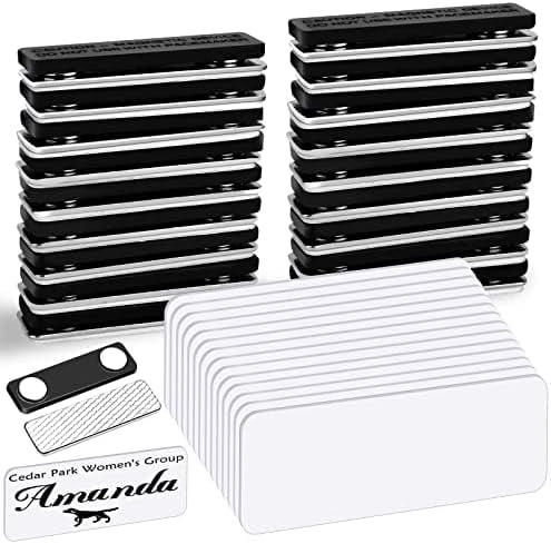 Magnetic Name Tags, 20-Pack Engravable Name Badge with Magnetic Backing, Reusable Name Tags(1" X 3")