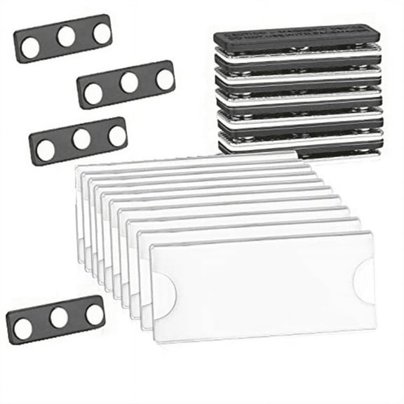 Magnetic Name Tags Kit, Badge Holders with 3 Strong Magnets, Business Tag/ID Set of 10