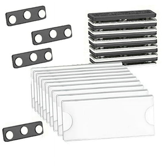 Magnetic Name Tags Kit, Badge Holders with 3 Strong Magnets, Business Tag/ID Set of 10