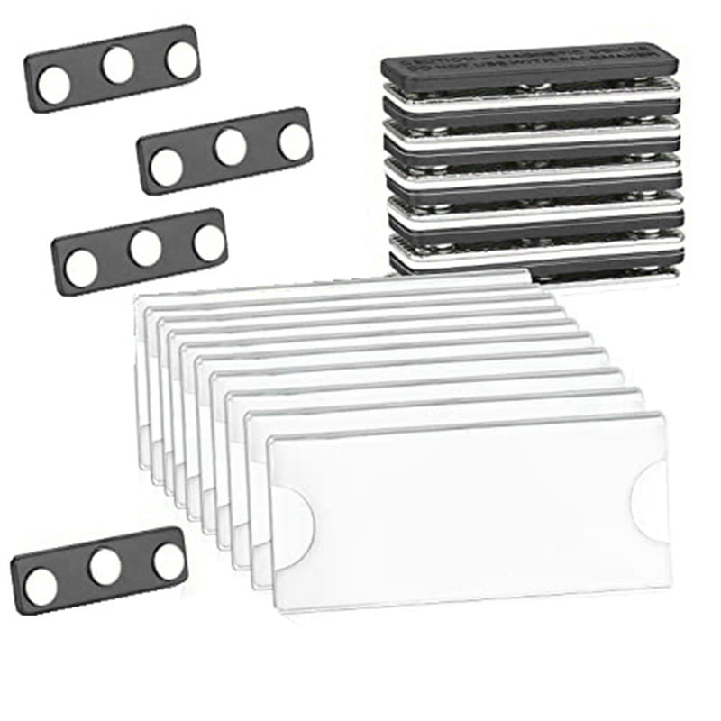 Magnetic Name Tags Kit, Magnetic Badge Holders with 3 Strong Magnets ...