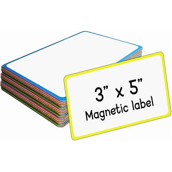 24 pack 3x5 inch Magnetic Name Tags, Dry Erase Reusable Labels for Warehouse Office Classroom Inventory Organization