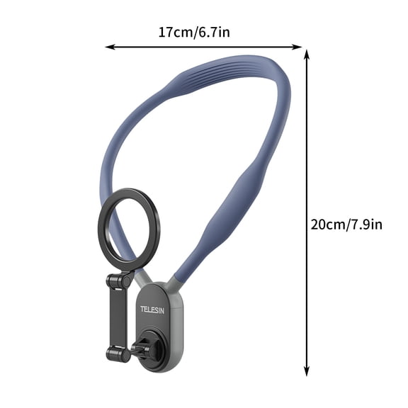 Magnetic Neck Mount for Phones, Hands-Free POV Phone Holder for Vlogging, Sports, Travel, Compatible with iPhone & Android(Blue)