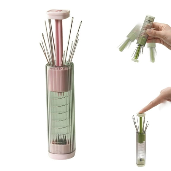 Magnetic Needle Case,Compact Pop-Up Sewing Needle Organizer with 20 PCS Sewing Needles, Magnetic Needles Holder, Portable Compact Sewing Kit for Travel & Everyday Use