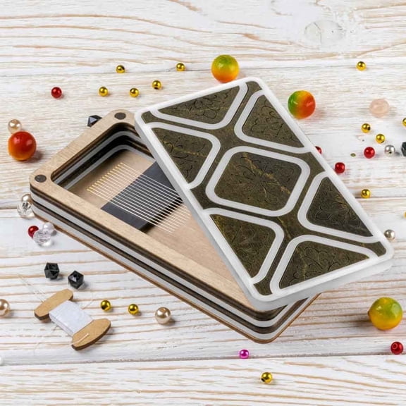 Wizardi Magnetic Needle Case Large  Dark Stone Geometry FLZB(N)-183 Wonderland Crafts