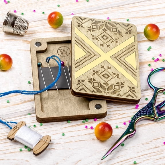 Wizardi Magnetic Needle Case Rectangular ‚Äì ‚ÄúEthnic Pattern‚Äù FLZB(N)-194 Wonderland Crafts