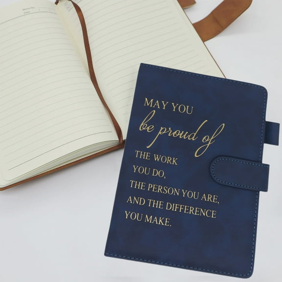 Magnetic Notebook, Journal, Business Notepad, Magnetic Closure for Secure Notes, Brown Gray Blue Green, Office Meetings Conferences