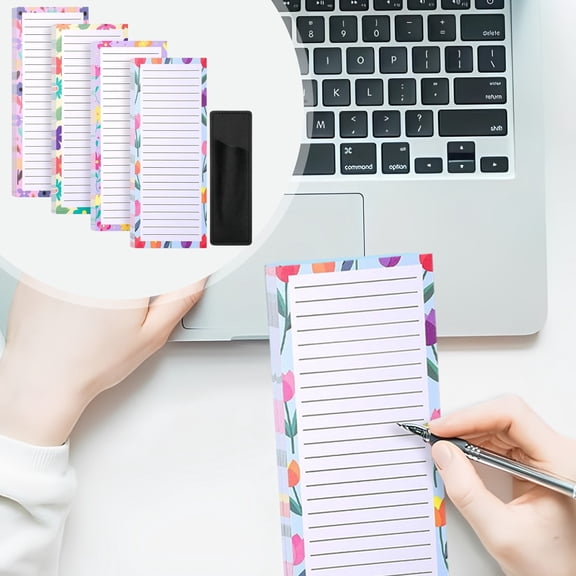 Magnetic Notepad,Grocery List & To-Do List Pad for Fridge,25 Pages/Pad,7.87"×3.5",1PC,Tulip