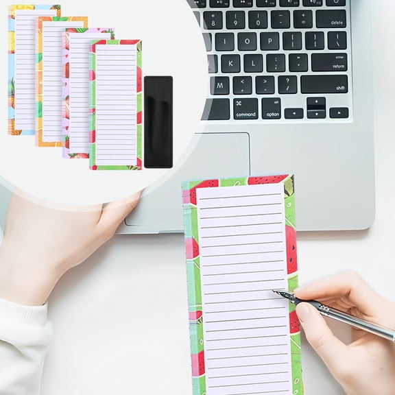 Magnetic Notepad,Grocery List & To-Do List Pad for Fridge,25 Pages/Pad,7.87"×3.5",1PC,Watermelon