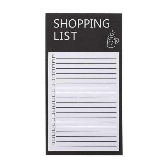 Magnetic Notepads for Refrigerator,Grocery List Magnet Pad for Fridge,Magnetic Note Pads Lists,Full Magnet Back To-Do-List Notepads,Tear Off Shopping List,Daily Meal Prep Planning,Black,2.95x5.51"