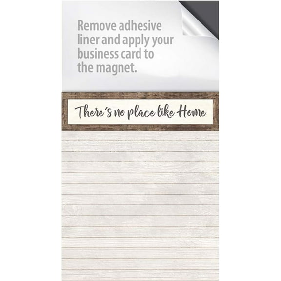 Magnetic Notepad, Peel and Stick Business Card Magnet, Box of 100 Marketing Supply Note Pads (No Place Like Home)
