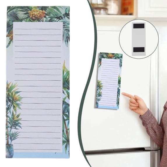 Magnetic Notepads – Big Notepads for Grocery List, Shopping List, To-Do List, Reminders -Strong Magnetic Back- Memo Pads with Flowers Designs | 50 Sheets per Pad | Memo for Grocery List