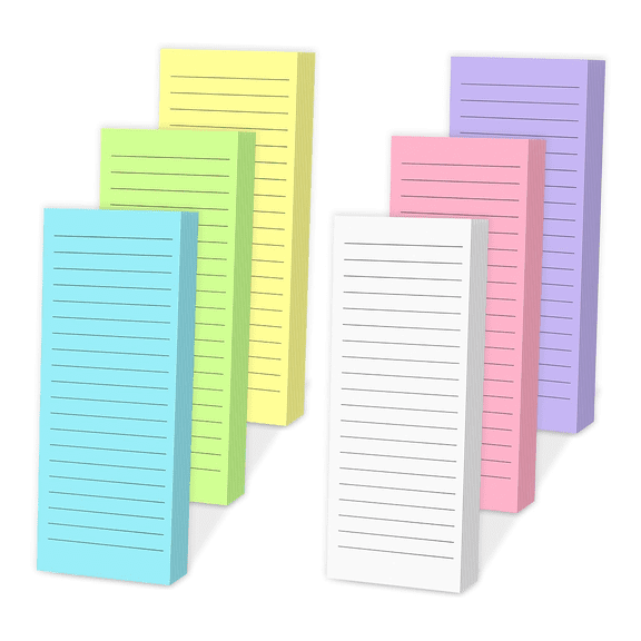 Magnetic Notepads for Fridge, Full Magnet Back Refrigerator Notes, 180 Sheets Colored Lined Pads, 30 Sheets Per Pad, Grocery List, Shopping List, Office, Home, To-Do Lists & Memos, Multicolor