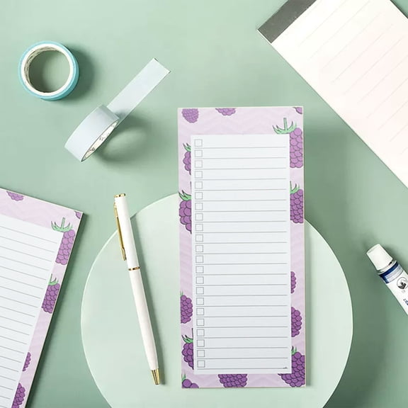 Magnetic Notepads – Notepads for Grocery List, Shopping List, To-Do List, Reminders -Strong Magnetic Back- Memo Notepad with Realistic Fruit Designs | Pad 8.3 x 3.5 inch)