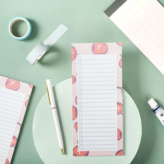 Magnetic Notepads – Notepads for Grocery List, Shopping List, To-Do List, Reminders -Strong Magnetic Back- Memo Notepad with Realistic Fruit Designs | Pad 8.3 x 3.5 inch)