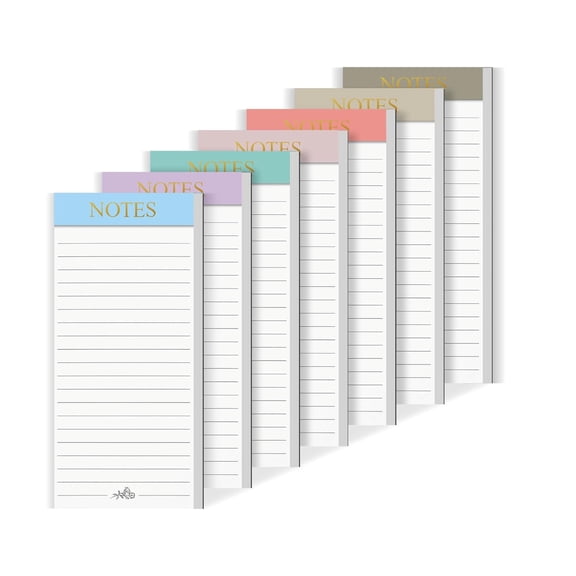 Magnetic Notepads for Refrigerator, 7 Pack Grocery List Pad with Full Magnet Back, Shopping Lists Notepad for Kitchen Fridge, Daily Planner Memo Pad for Home Office, 30 Sheets Each, Multicolor