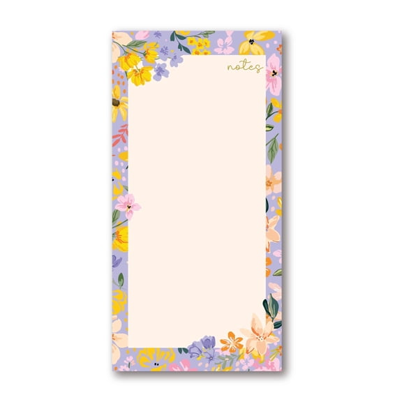 1 PACK MAGNETIC NOTEPADS FOR REFRIGERATOR-Floral Memo Pad, To Do List, 70 Sheets, 4.25x8.5, Orange Flower Notepad, Stationery Gift for Her, Office List Pad, Cute Writing Pad