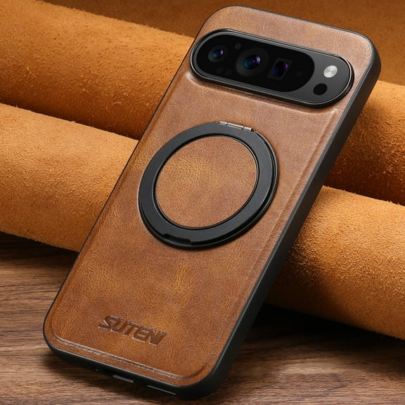Magnetic Oil Wax Leather Case  360° Rotating Ring Bracket Phone Case Magsafe Phone Cover For Google Pixel 9XL 8Pro