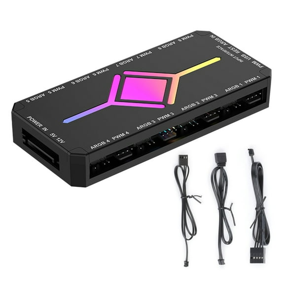 Magnetic PC PWM ARGB Fan Hub Splitter For Fan With Stable Power Output