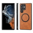thumbnail image 1 of Magnetic PU Leather Case for Samsung Galaxy S23 Ultra (6.8 inch),Built in Magnets for MagSafe Charger,Shockproof Protection Lightweight Anti-Scratch Slim Fit Phone Case,Brown, 1 of 12