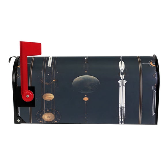 Magnetic PVC Mailbox Cover Rocket Launch Pattern, 20.7" x 18" Standard, Waterproof UV Resistant
