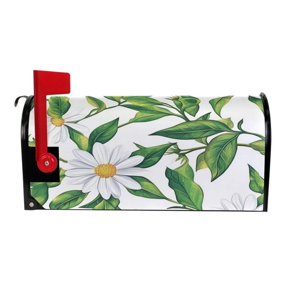 Magnetic PVC Mailbox Cover Sunny Daisy Pattern, 25.4" x 20.7" Large, Waterproof UV Resistant