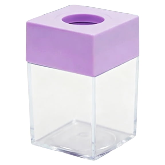 Magnetic Paper Clip Dispenser Small Paper Clip Holder Paperclip Dispenser with 18 Clips, Desktop Binder Clip Holders with Magnetic Top for Office Home Desk Supplies, 1Pc(Purple-1pc,1.5x1.5x2.7")