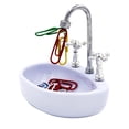 thumbnail image 1 of Magnetic Paper Clip Holder, Ceative Washbasin Paper Clips Holder with 12 Paperclips, Paperclip Holders for Desk, Paper Clip Dispenser, Dollhouse Bathroom Furniture Silver, 1 of 9