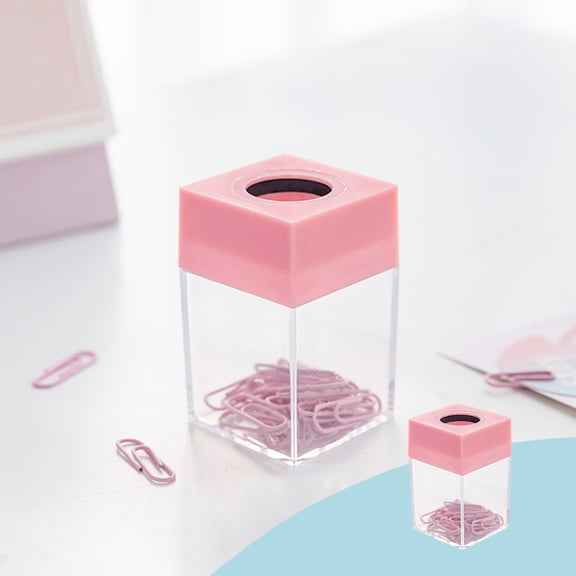 Magnetic Paper Clip Holder Desktop Storage Bucket for Office Stationery