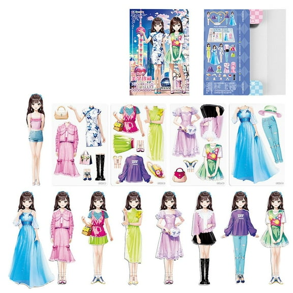 Magnetic Paper Dolls Dress Up Dolls For Girls Pretend Travel Play Playset O7D6