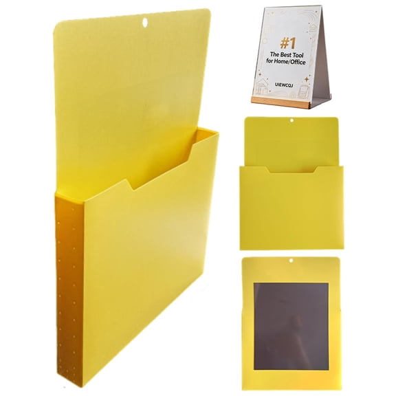 Magnetic Paper Organizer, Magnetic File Holder, Refrigerator Magazine Holder for Mail Letters Notebooks, Space-Saving Storage Mail Organizer Case