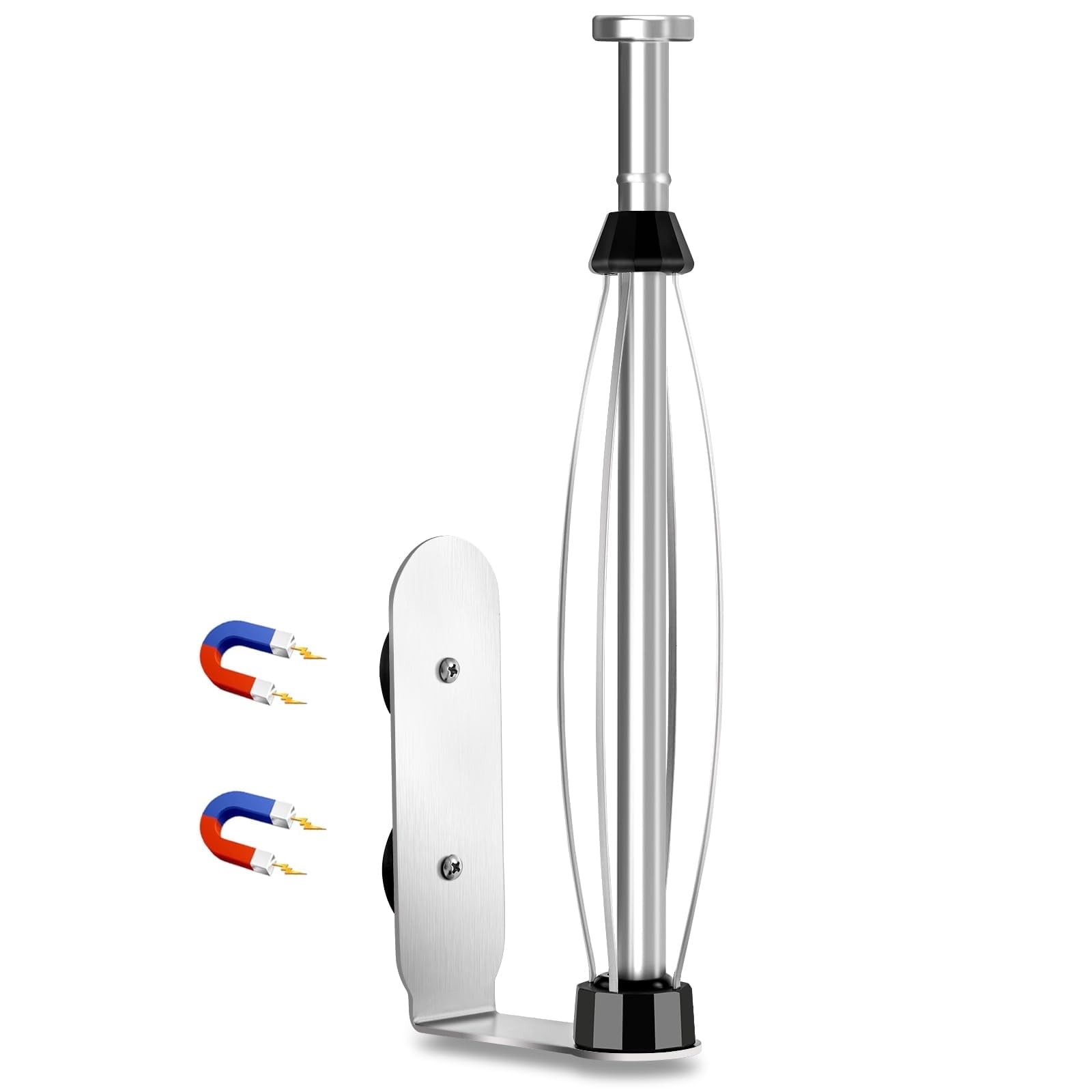 Magnetic Paper Towel Holder for Fridge, One Hand Paper Towel Holder with Damping Effect Toilet Paper Roll Holder, Magnet Towel Rack Wall Mount, Organizer for Kitchen Refrigerator Grill Garage(silver)