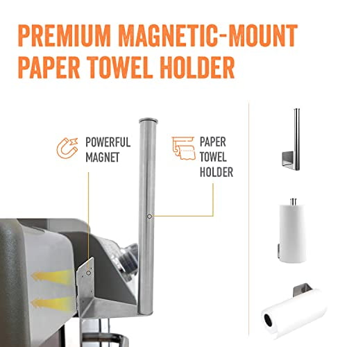 Magnetic Paper Towel Holder,Stainless Steel Paper Towel Holder 12"(L) X 3"(H) For Refrigerator Grills Griddles RVs Tailgates,Fit Most US Paper Roll - View #7