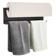 thumbnail image 1 of Magnetic Paper Towel Holder for Refrigerator, Kitchen Towel Rack Magnetic Shelf Multi Function Made of Iron,Used for Kitchen (Black）, 1 of 7