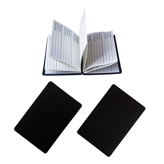 Magnetic Password Journal - Compact Black Pocket Book, 21 Pages, Set of 2