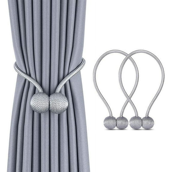 Magnetic Pearl Ball Curtain Buckles Curtain Tiebacks Backs Holdbacks Buckle Clips Curtain Rods 2PCS/lot,Navy Blue