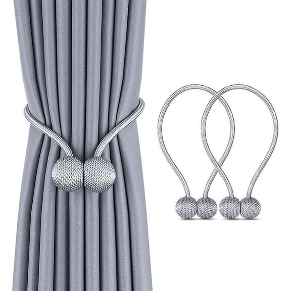 Magnetic Pearl Ball Curtain Buckles Curtain Tiebacks Backs Holdbacks Buckle Clips Curtain Rods 2PCS/lot,Off White